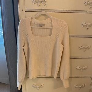 Madewell Cream Square Neck Sweater
